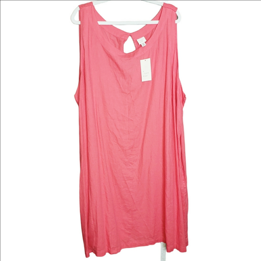 A New Day Linen Blend Dress Flowy Colorful Summer Spring Ligjtweight Flowy 4X